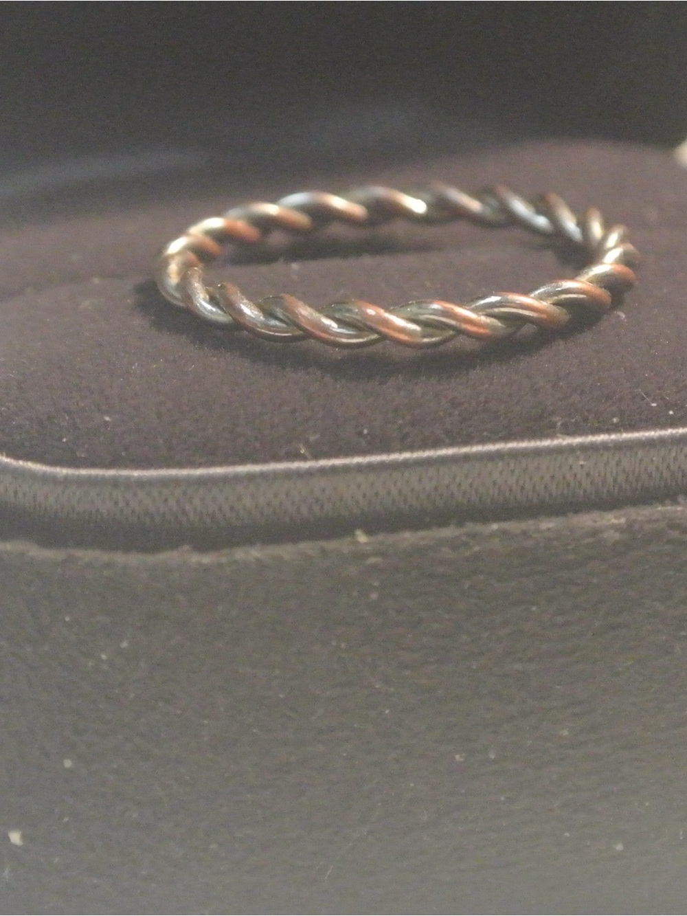 Twisted Copper-Silver Tone Rope Band Ring - Women's Jewelry